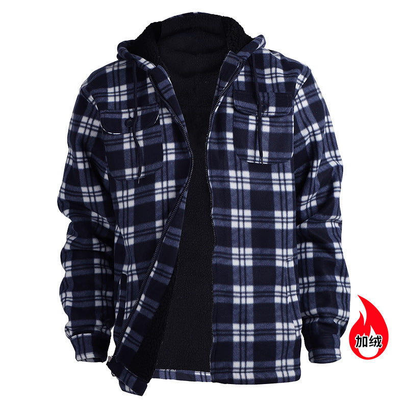Men's Fleece Plaid Hoodie