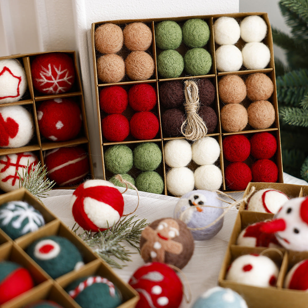 Wool Felt Snowflake & Pentagram Christmas Ornaments
