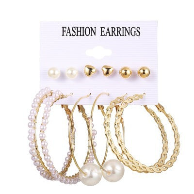 Creative French retro gold earrings set