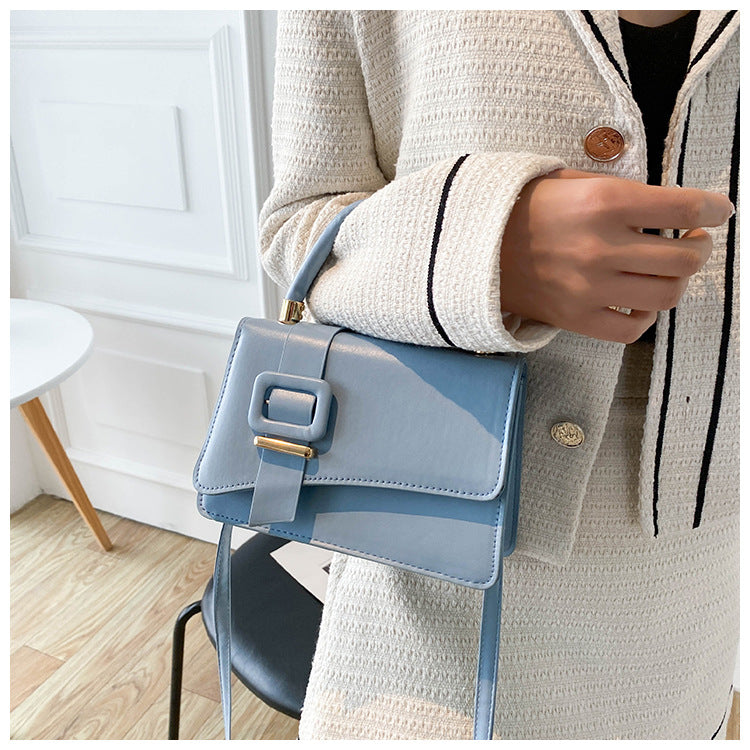 All-match texture handbag one-shoulder texture small square bag