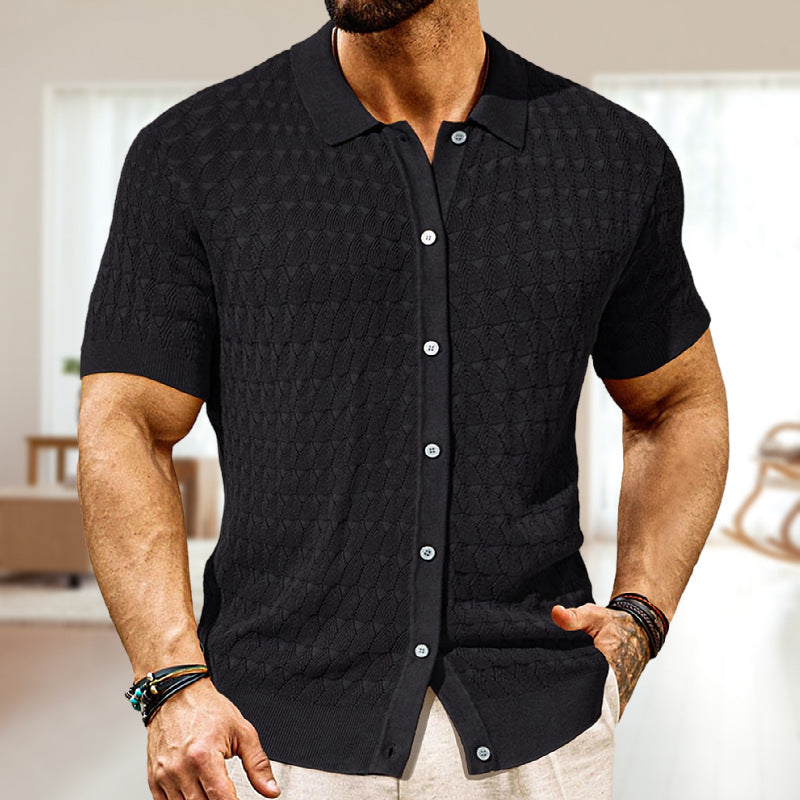 Casual Knit Polo Cardigan