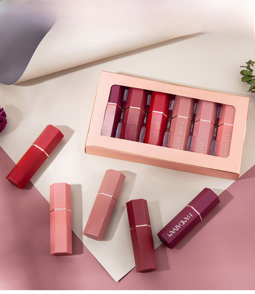 Makeup set Six lipsticks authentic gift box set matte waterproof non-stick cup lipstick