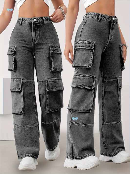High Elastic Plus Size Casual Jeans - Deep Gray