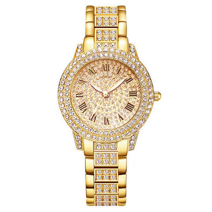 Supply five-piece set diamond Roman quartz watch