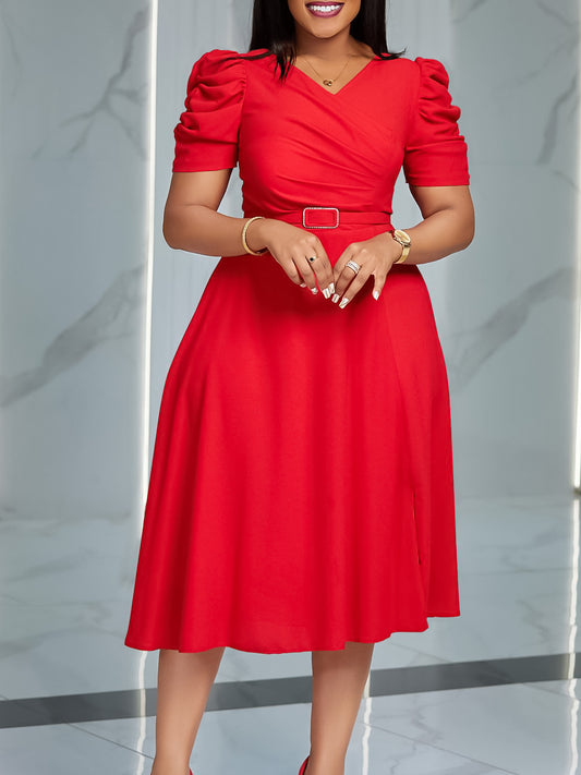 Womens Slim Fit V-Neck Summer Dress