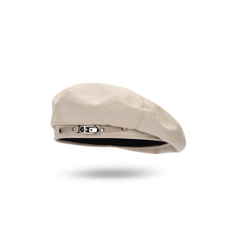 Trendy Internet-Celebrity Beret  Womens Thin Black Painter Hat