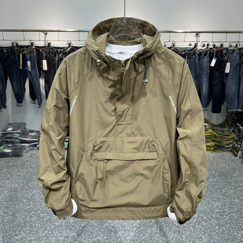 Mens Half-Zip Hooded Cargo Jacket (On Hand)