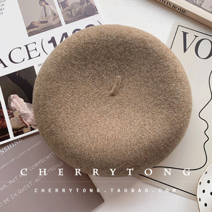 Retro Wool Beret  Cashmere & Wool Women's Hat for Autumn & Winter