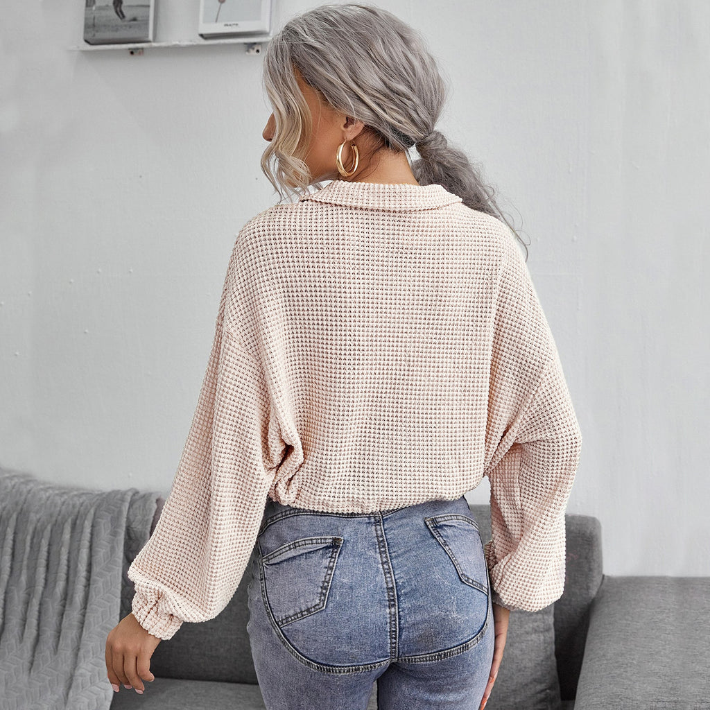 Women's Fall/Winter New Knitwear Zipper Shirt Top