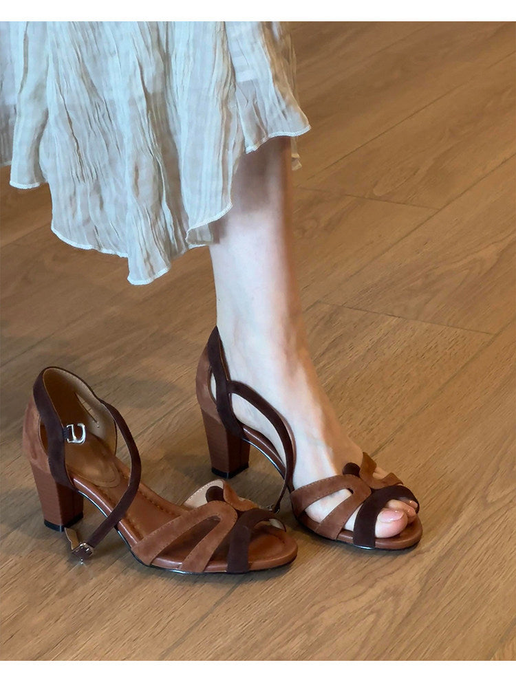 Vintage Woven Strappy Roman Sandals - Soft Sole Summer Heels