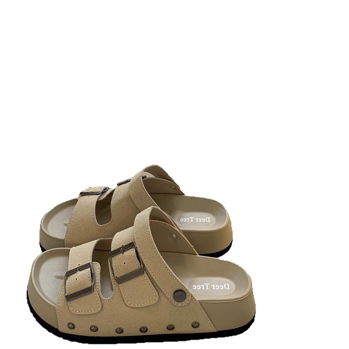 Retro Belt-Buckle Platform Sandals