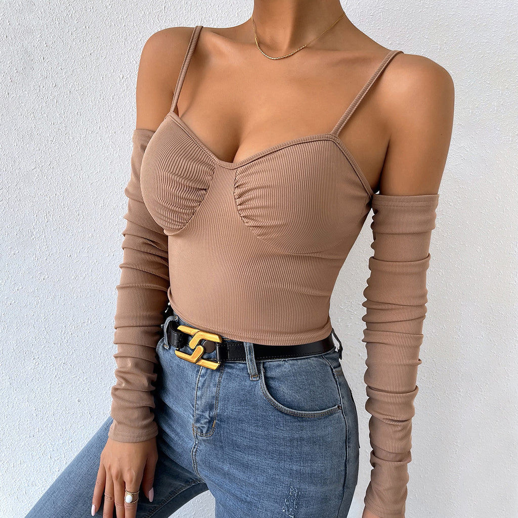 Women's off-the-shoulder vests - Women's outer tops