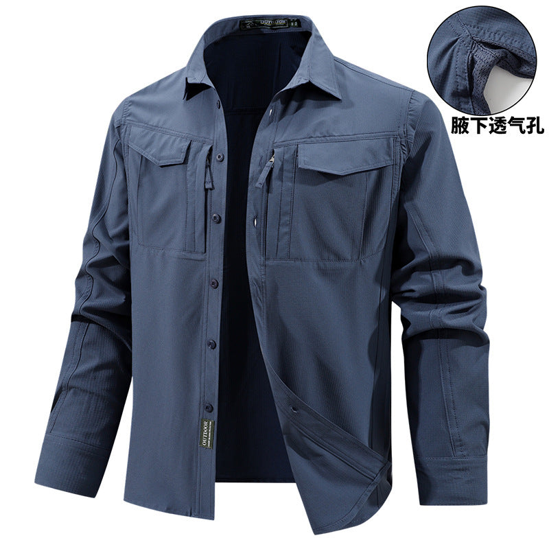 Quick-Dry Stretch Tactical Long-Sleeve Shirt