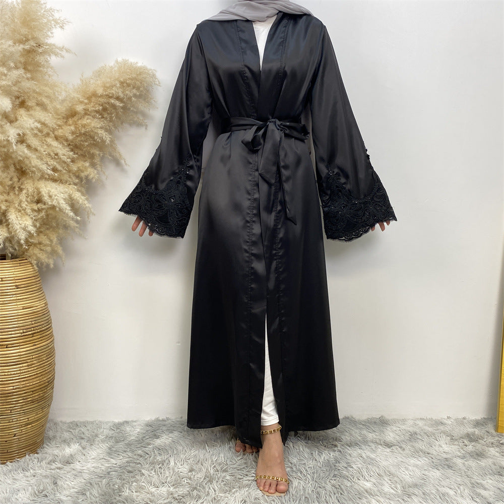 Elegant Embroidered Islamic Cardigan Dress