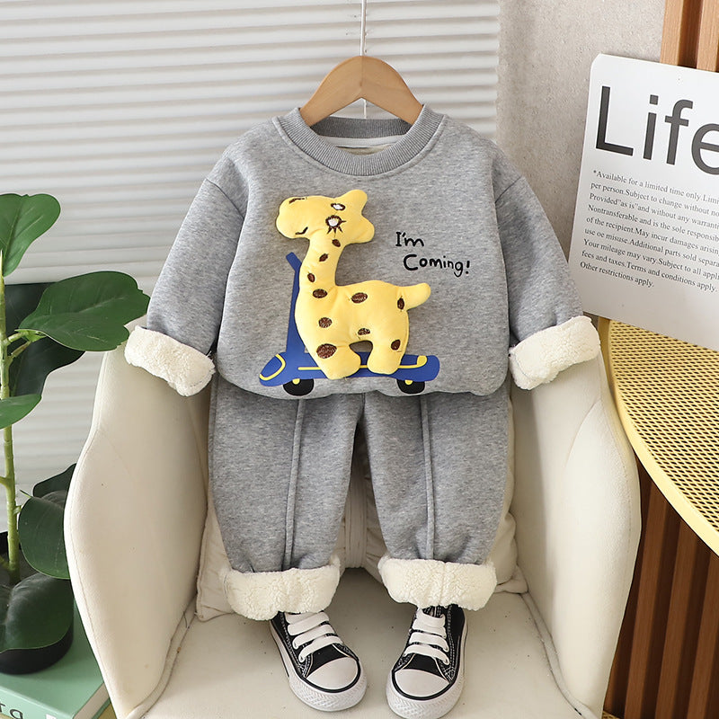 Giraffe Print Sweater Set
