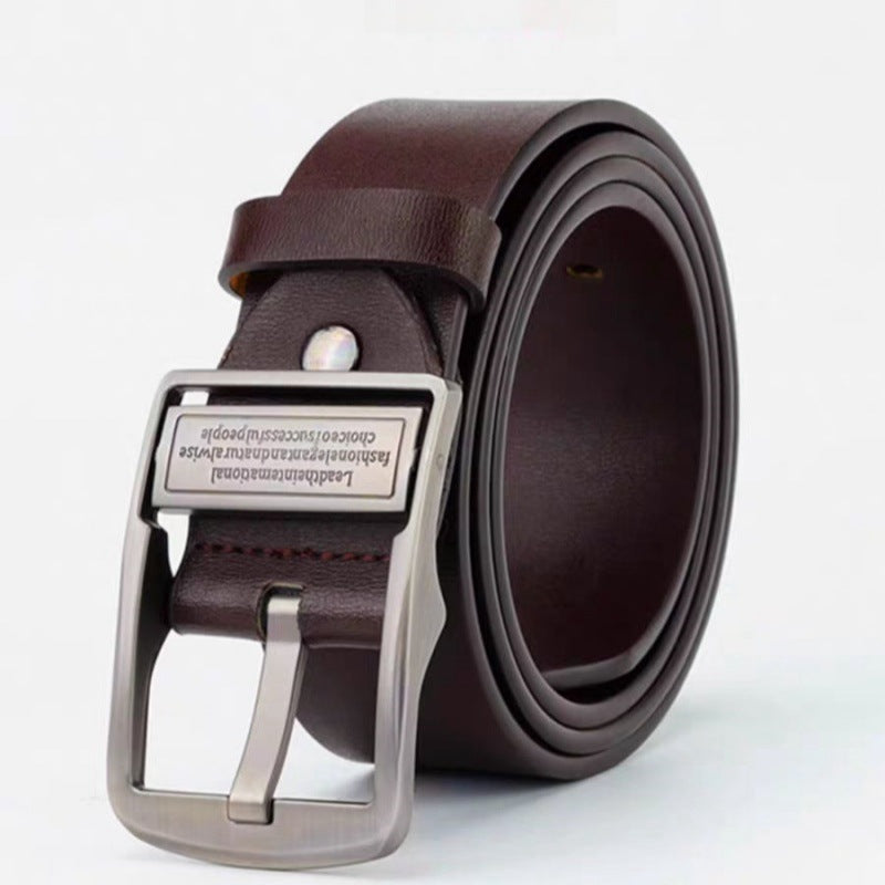 men's pin buckle cowhide belt simple retro belts
