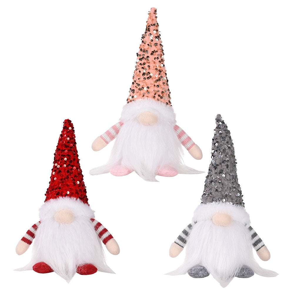 Christmas sequins with lights Rudolph doll  decoration