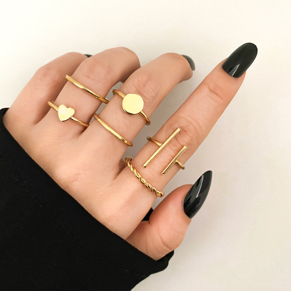 Butterfly ring opening multi-joint ring set 22 pieces love ring female design sense niche