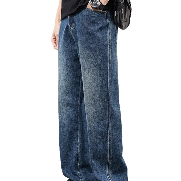 Men's  Wide-Leg Jeans  Straight Loose Fit