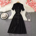 Elegant French-Style Knitted Polo Dress for Women (On Hand)