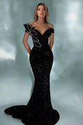 Shiny leaf V-neck, party dress