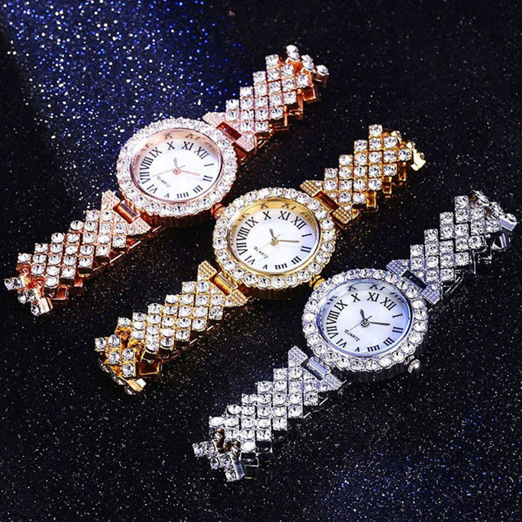 Roman pattern diamond ladies watch women's watch quartz bracelet
