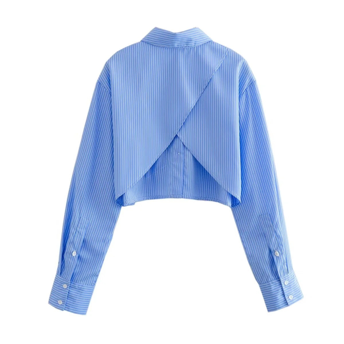 Retro Striped Lapel Shirt for Women