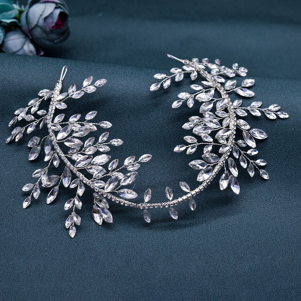 Bridal rhinestone hand-pressed wedding dress headband