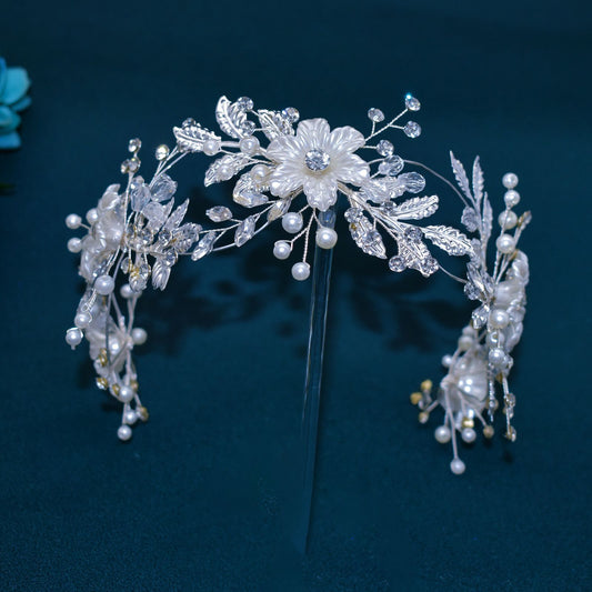 Bride handmade rhinestone flower headband