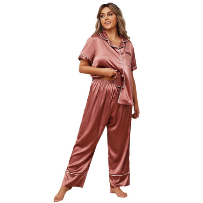 Plus-size pajamas women's summer ice silk