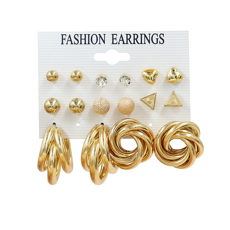 Pearl earring set with diamonds
