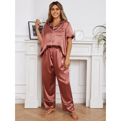 Plus-size pajamas women's summer ice silk