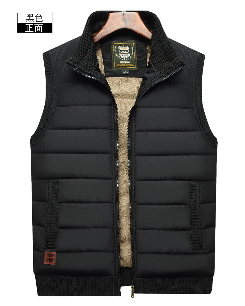 Men's Winter Plush Vest  Warm, Windproof, Loose Fit