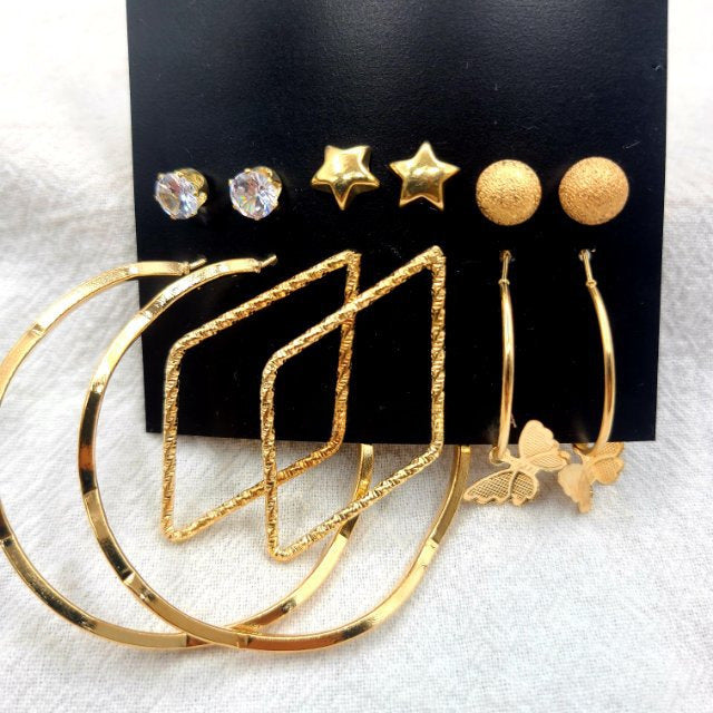 Shiny Gold Earrings for Women Girls