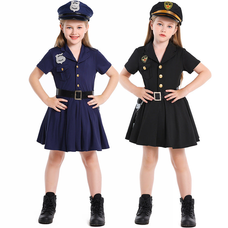 Children's Policewoman Cosplay Costume