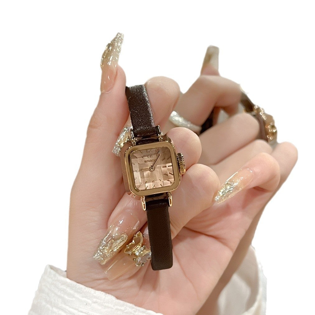 Elegant Square Women's Watch - Luxury Leather Band Design