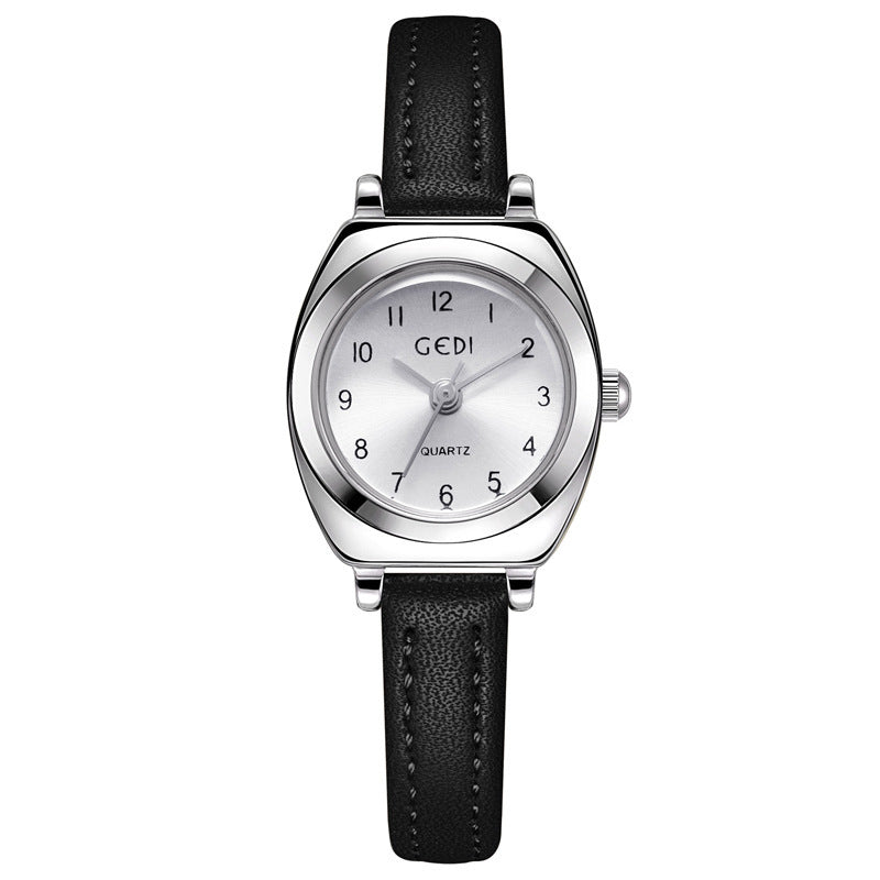 Elegant Women's Quartz Watch - Chic Leather Barrel Design