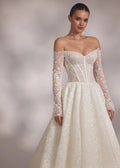 Bandeau main bride trail french style wedding dress