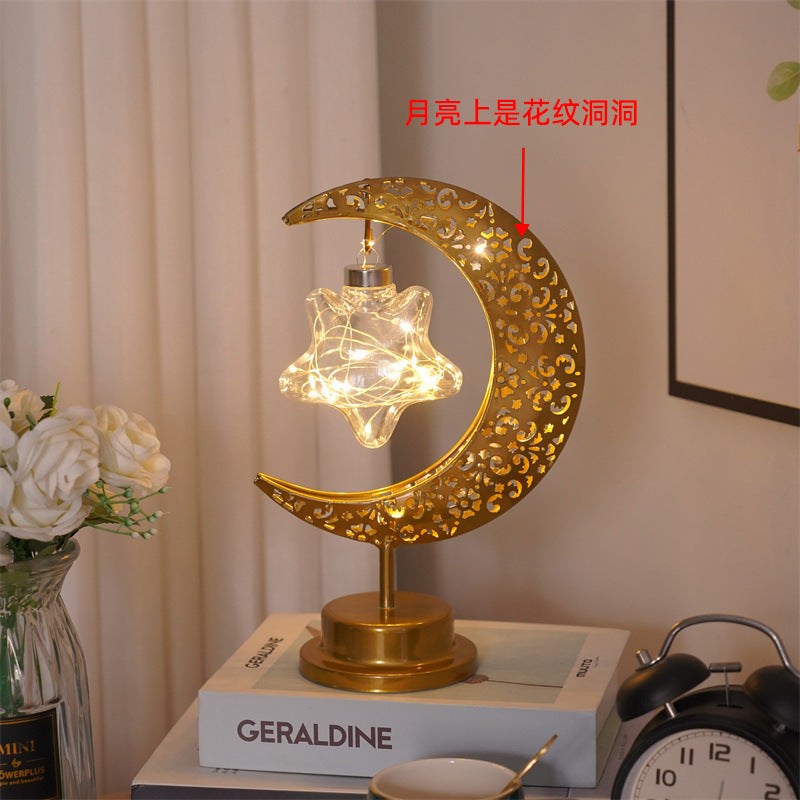 LED Wrought Iron Moon Pendant Lamp