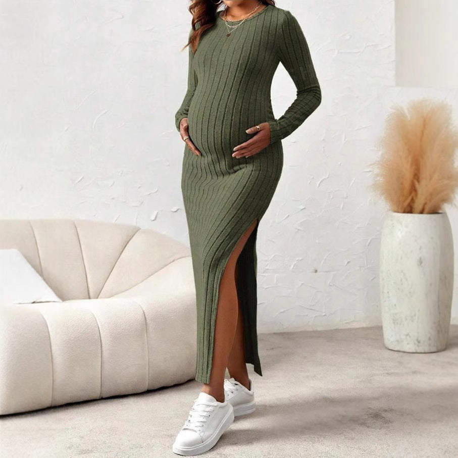 Elegant Split Maternity Dress