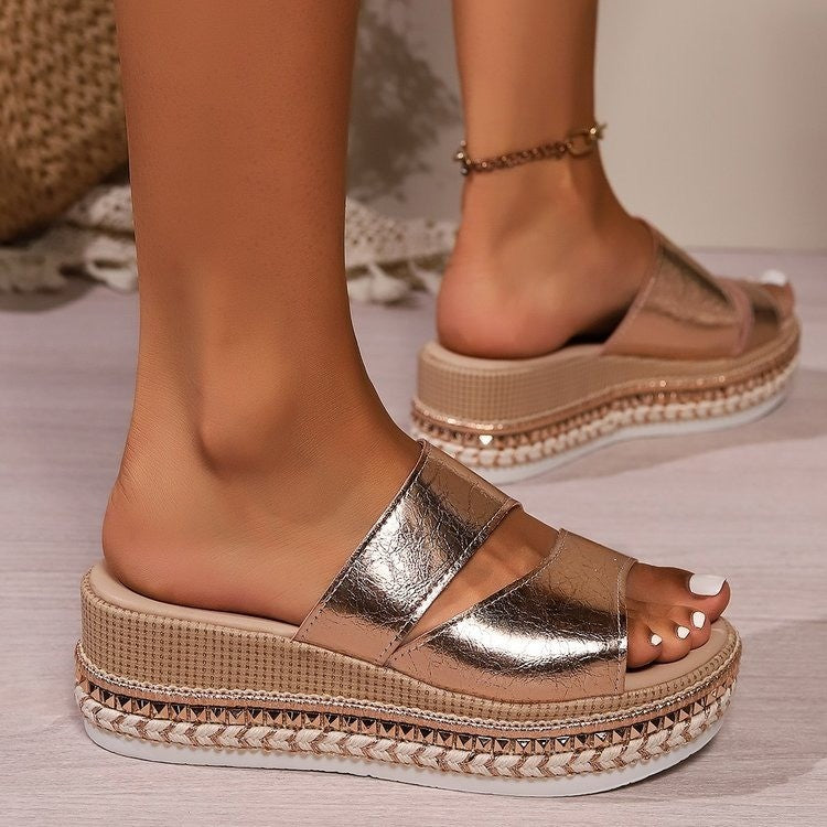 Summer Chic: Thick-Sole Fish-Mouth Platform Sandals