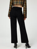 Black classic ripped straight denim pants