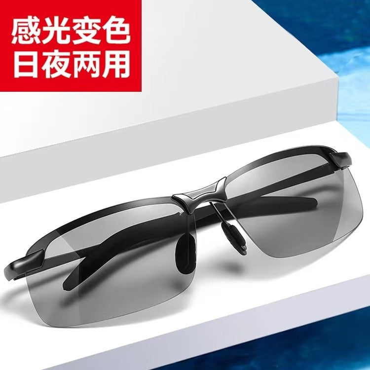 Men's Polarized Smart Photochromic Metal Sunglasses for Driving, Fishing & Day/Night Use