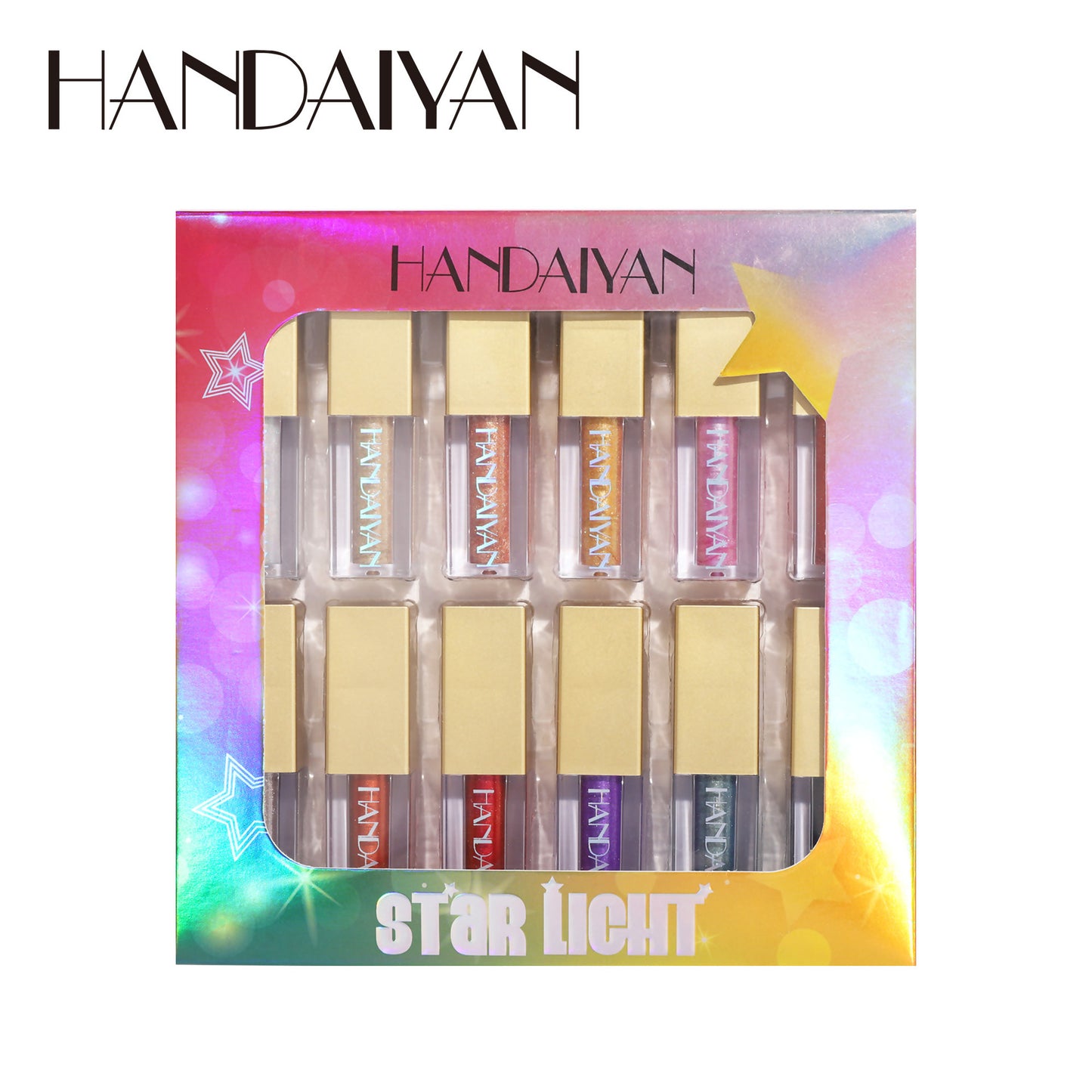 handaiyan Han Daiyan: 12-color pearlescent liquid eye shadow set, liquid glitter brightening lying silkworm