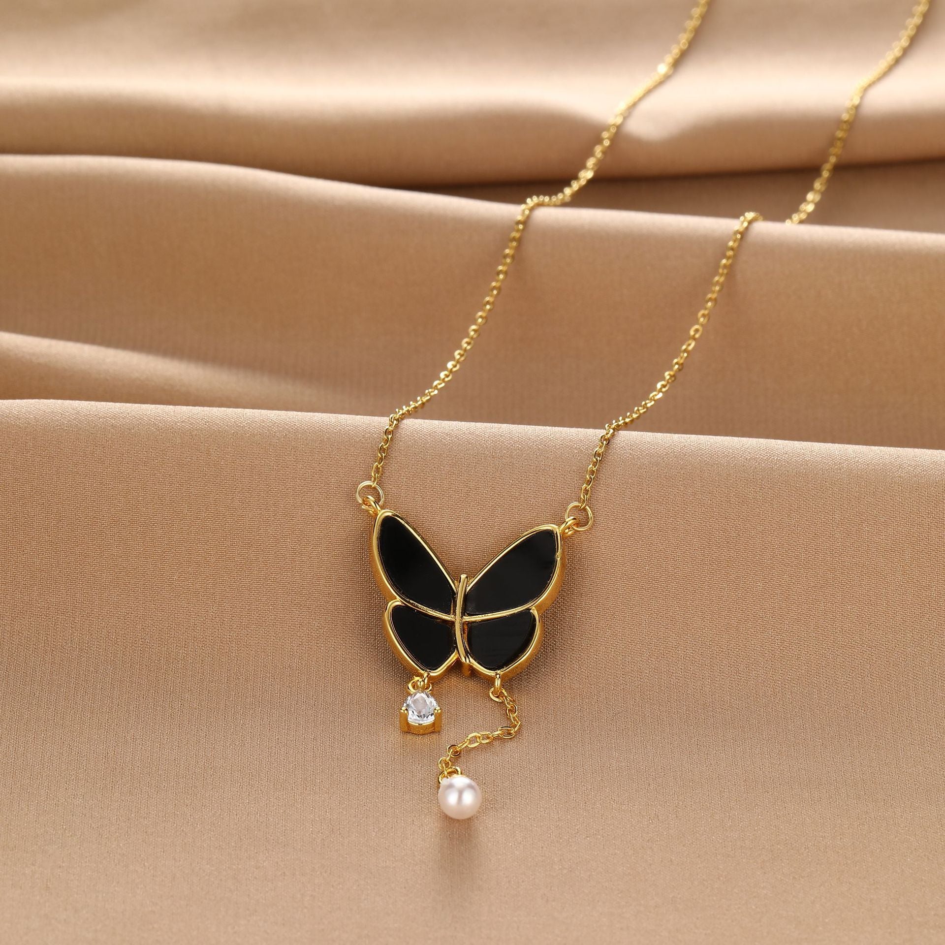 New Butterfly Titanium Steel Necklace