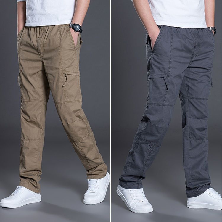 Mens Loose Multi-Pocket Cargo Pants