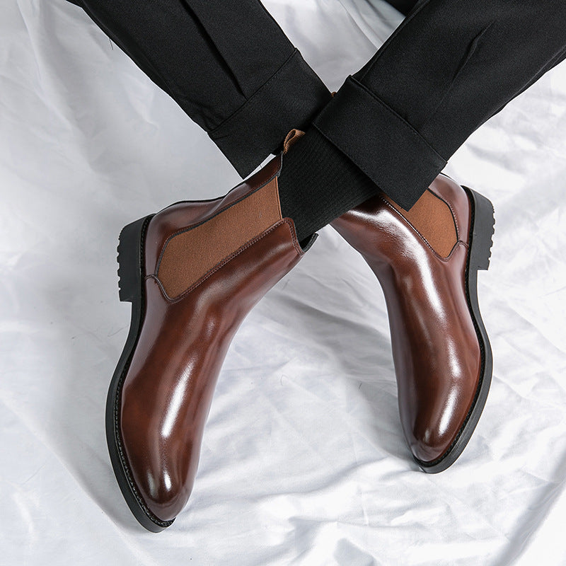 Men's Korean Style High-Top Leather Boots