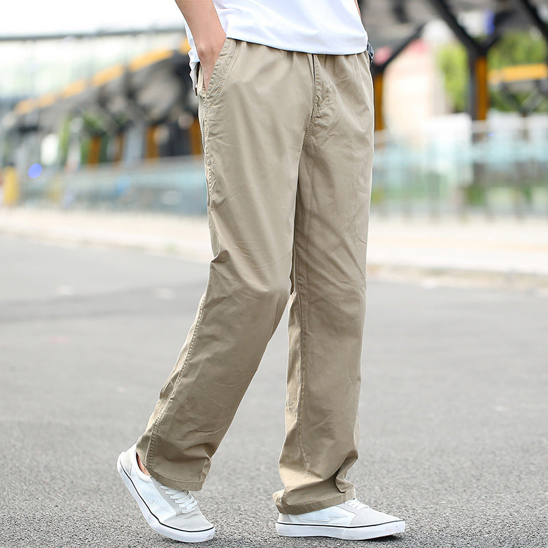 Mens Spring & Autumn Thin Cotton Cargo Pants Loose Fit, Multi-Pocket, Breathable, Plus Size (On Hand)