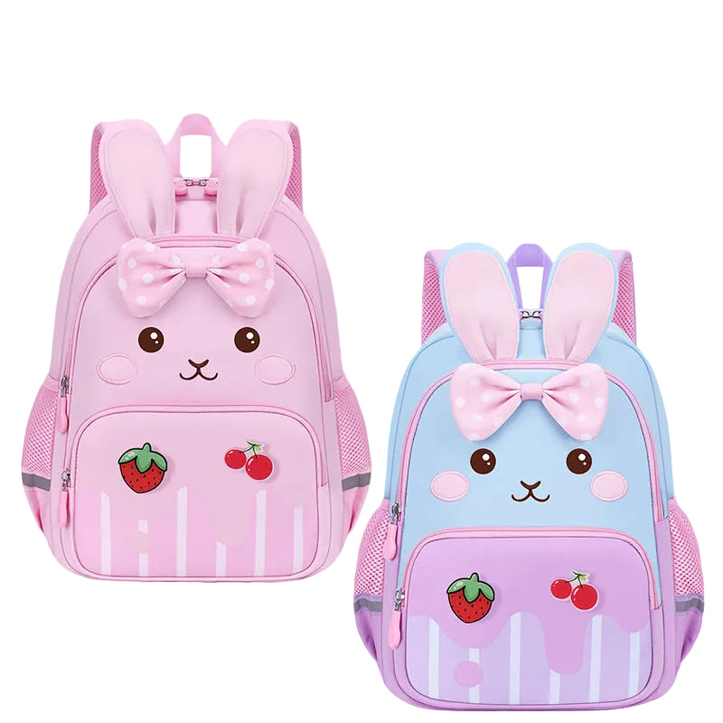 Senior kindergarten backpack for ages 3-6-7, cute rabbit for children and girls, lightweight backpack for outings, cartoon