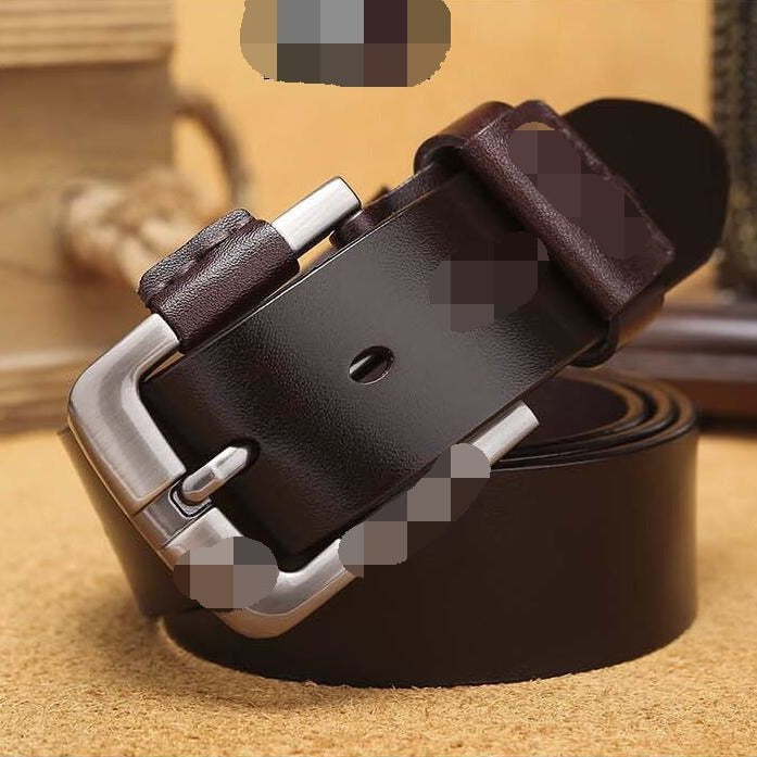 Men's Genuine Leather Belt  Pin Buckle, Customizable